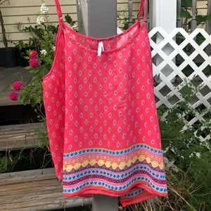 Semi sheer flowy tank top